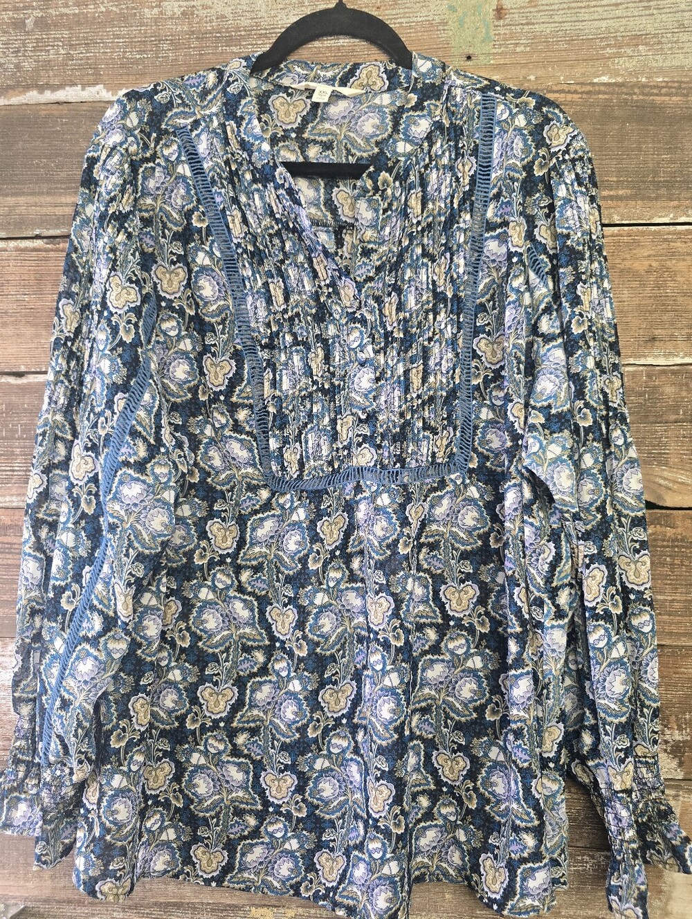 Linda Anderson Boho Floral Blouse, Size XXL
